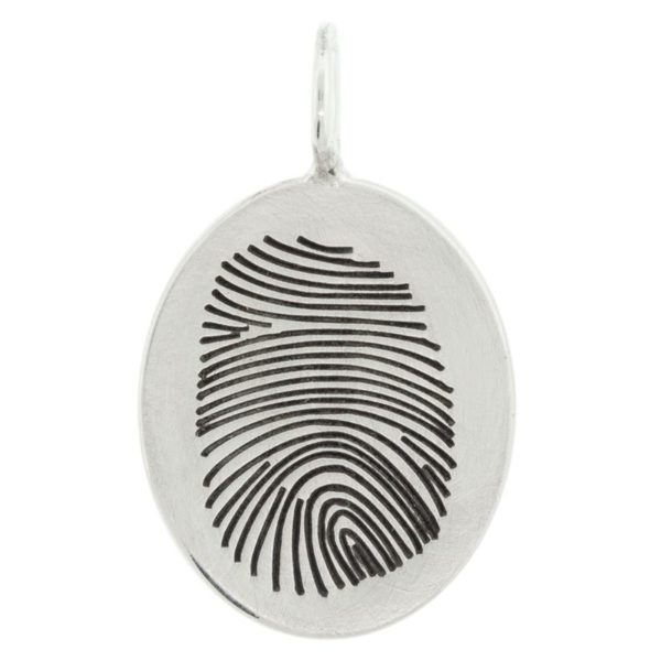 Fingerprint Oval Charm