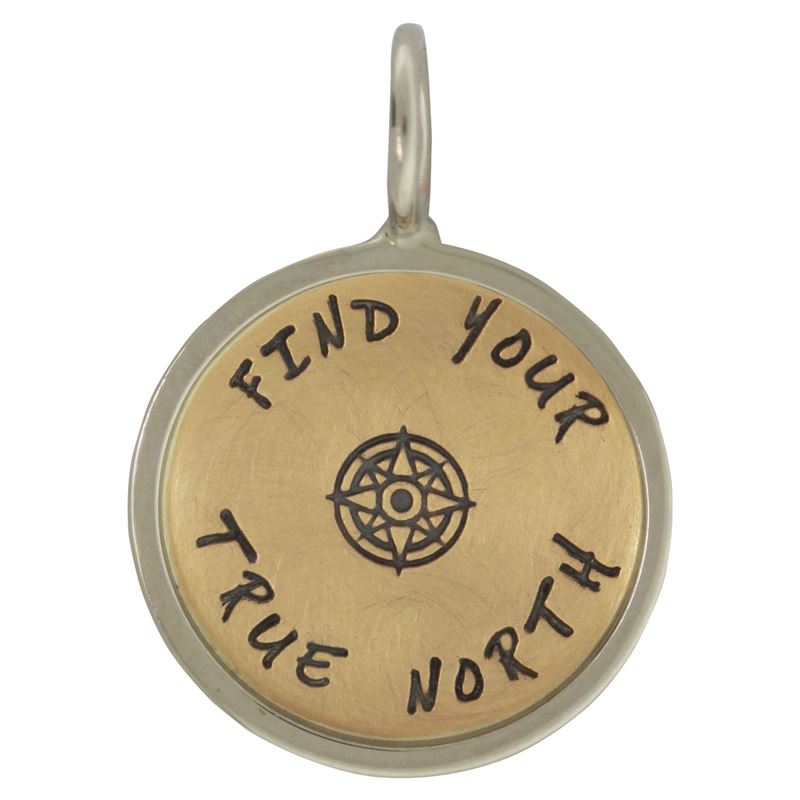 Mixed Gold Find Your True North Round Charm