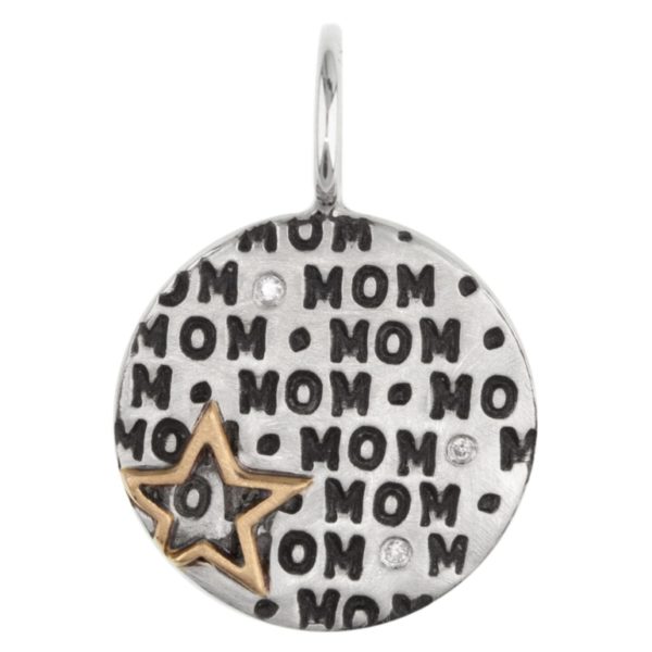 Star Mom Silver and Gold Round Charm