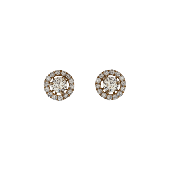 18 Karat YELLOW GOLD DIAMOND HALO STUDS