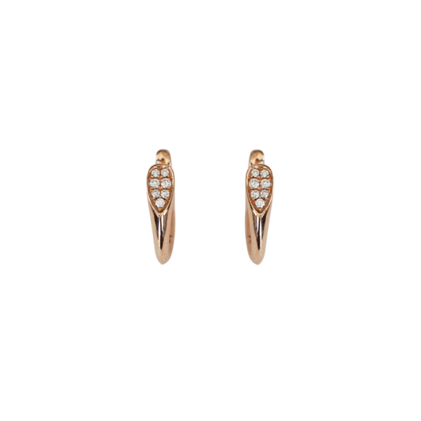 18 Karat Rose Gold Diamond Hoop Earrings