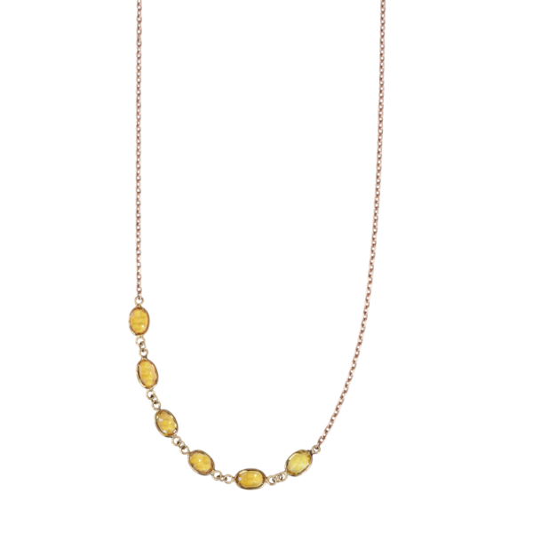 TWO-TONE WHITE AND ROSE GOLD SAPPHIRE NECKLACE