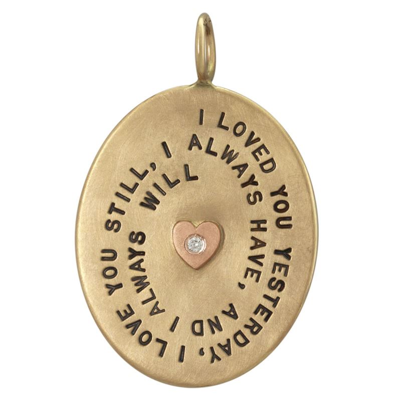 Yellow Gold Quote Oval Charm