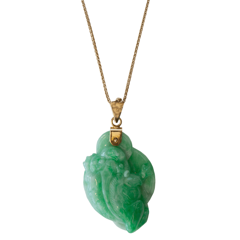 Jade frog deals necklace