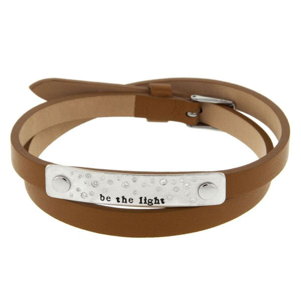 Be The Light Leather Riveted Bracelet