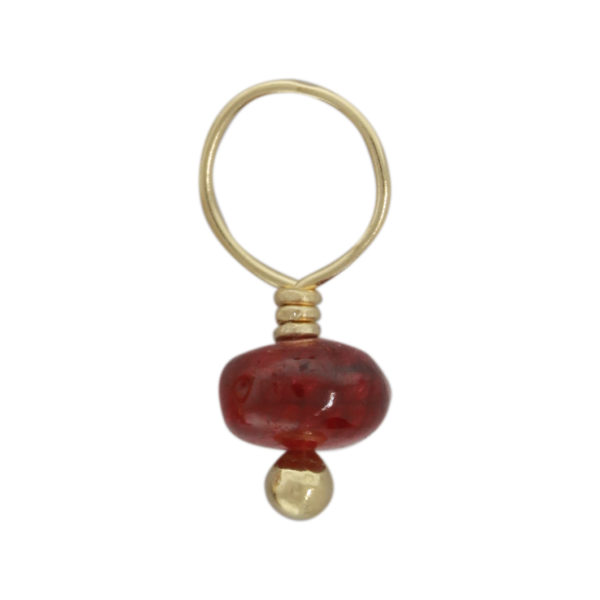 Ruby Unfaceted Rondelle Gemstone
