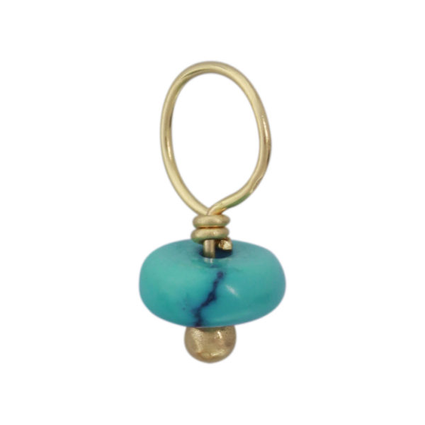 Vein Turquoise Unfaceted Rondelle Gemstone