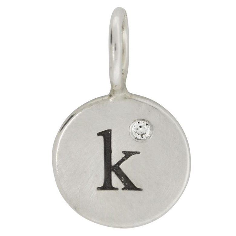 Single Initial Round Charm (Sterling Silver)