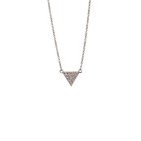 18 Karat White Gold Diamond Triangle Pendant