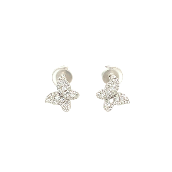 White Gold Butterfly Studs