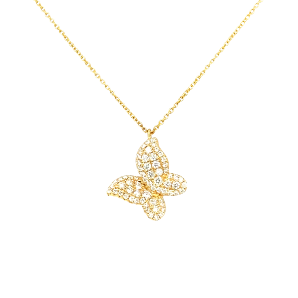 Gold Butterfly Diamond Pendant