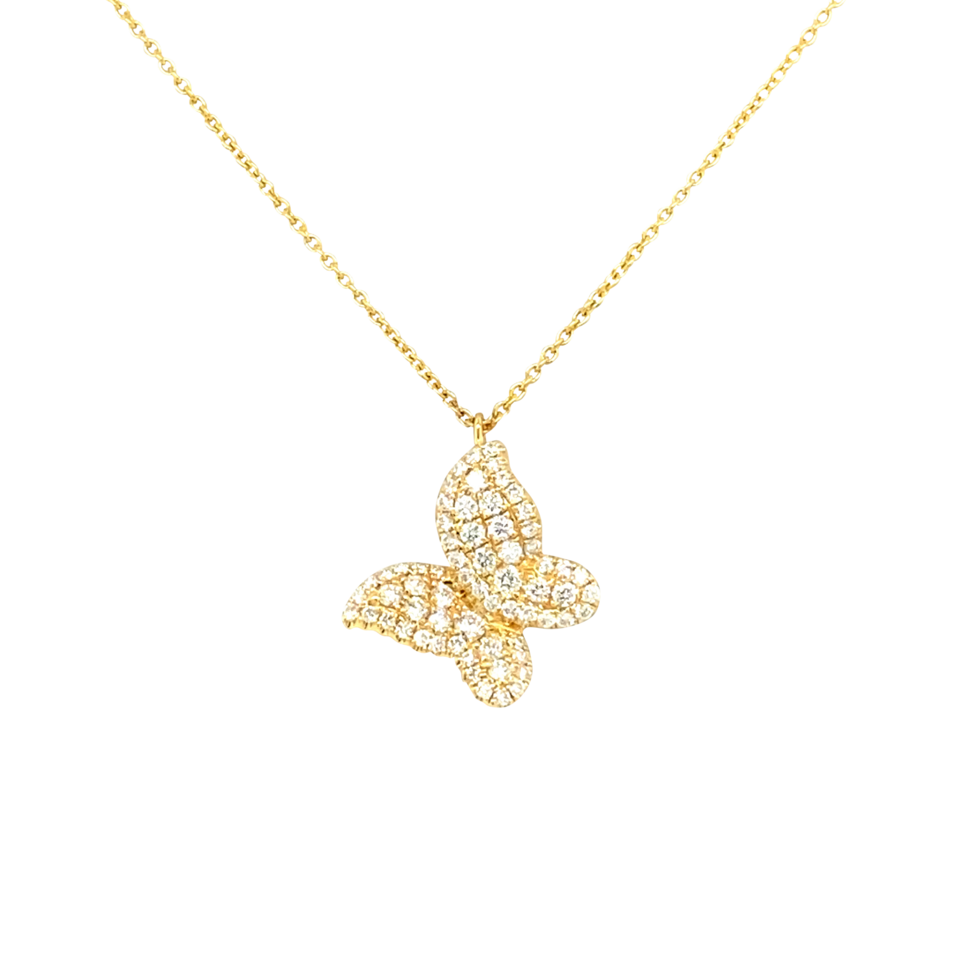 Gold Butterfly Diamond Pendant
