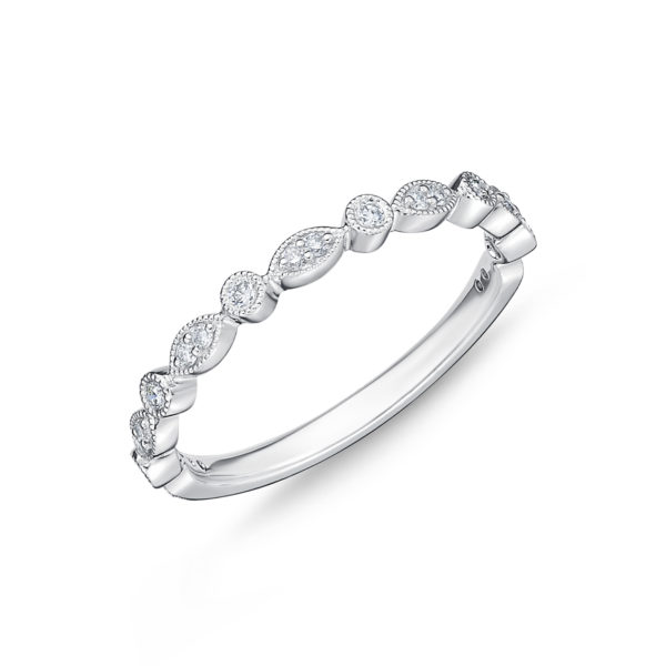 Round Illusion Marquise Stackable