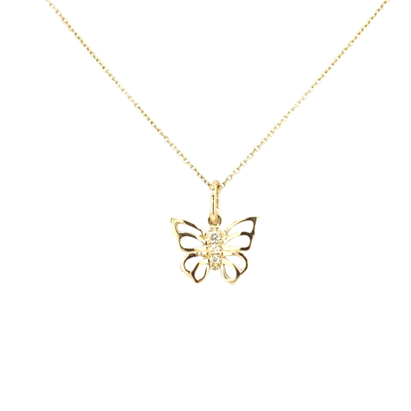 Gold Butterfly Pendant - Small