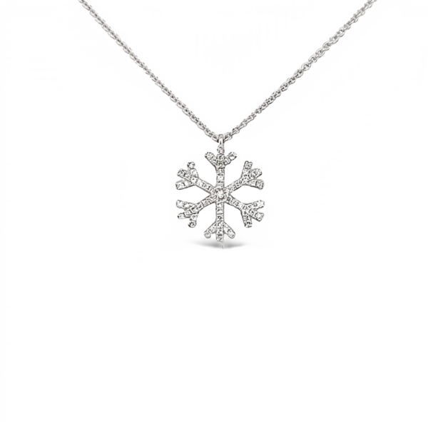 White Diamond Snowflake Pendant