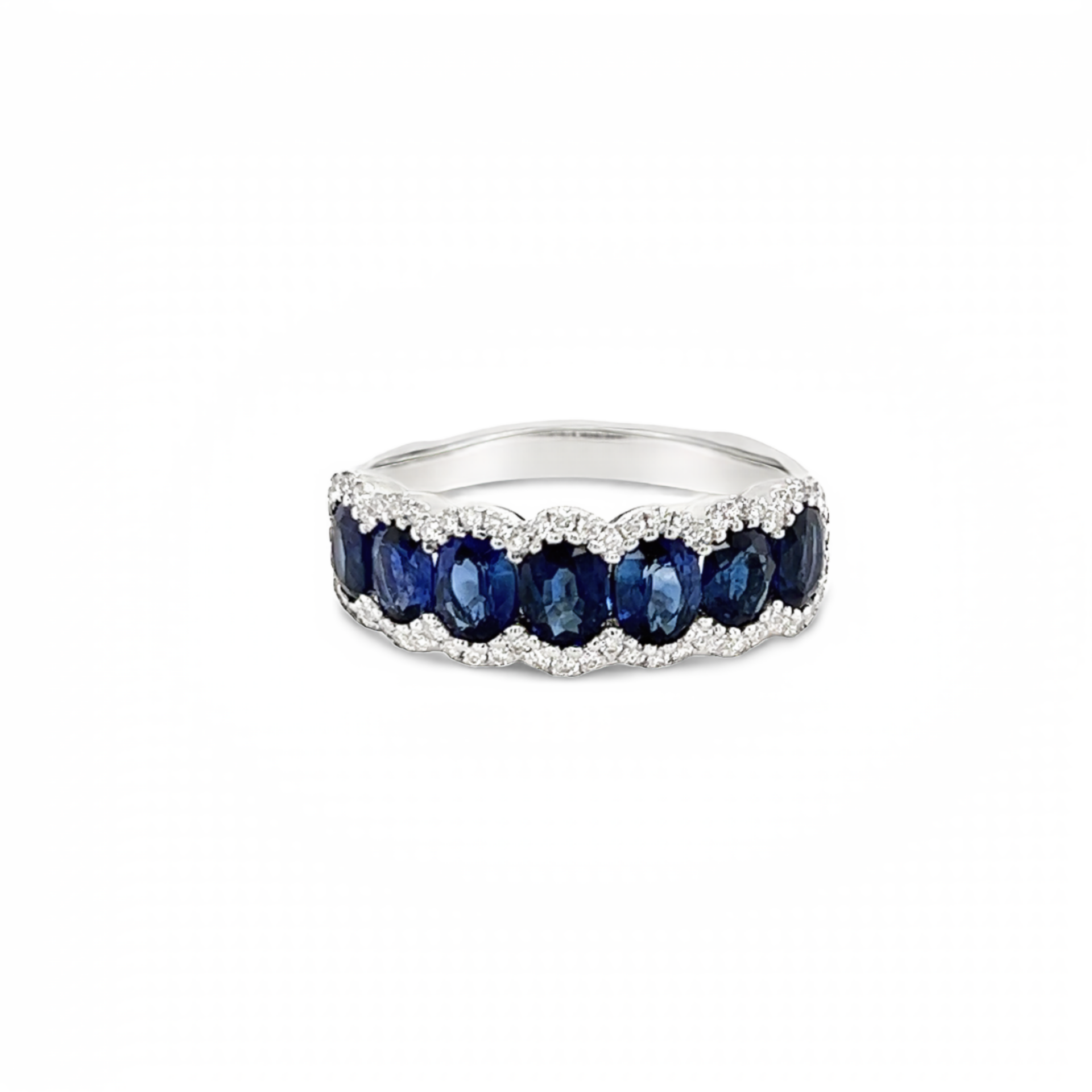 White Oval Sapphires Ring