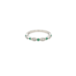 White Gold Emerald Stackable