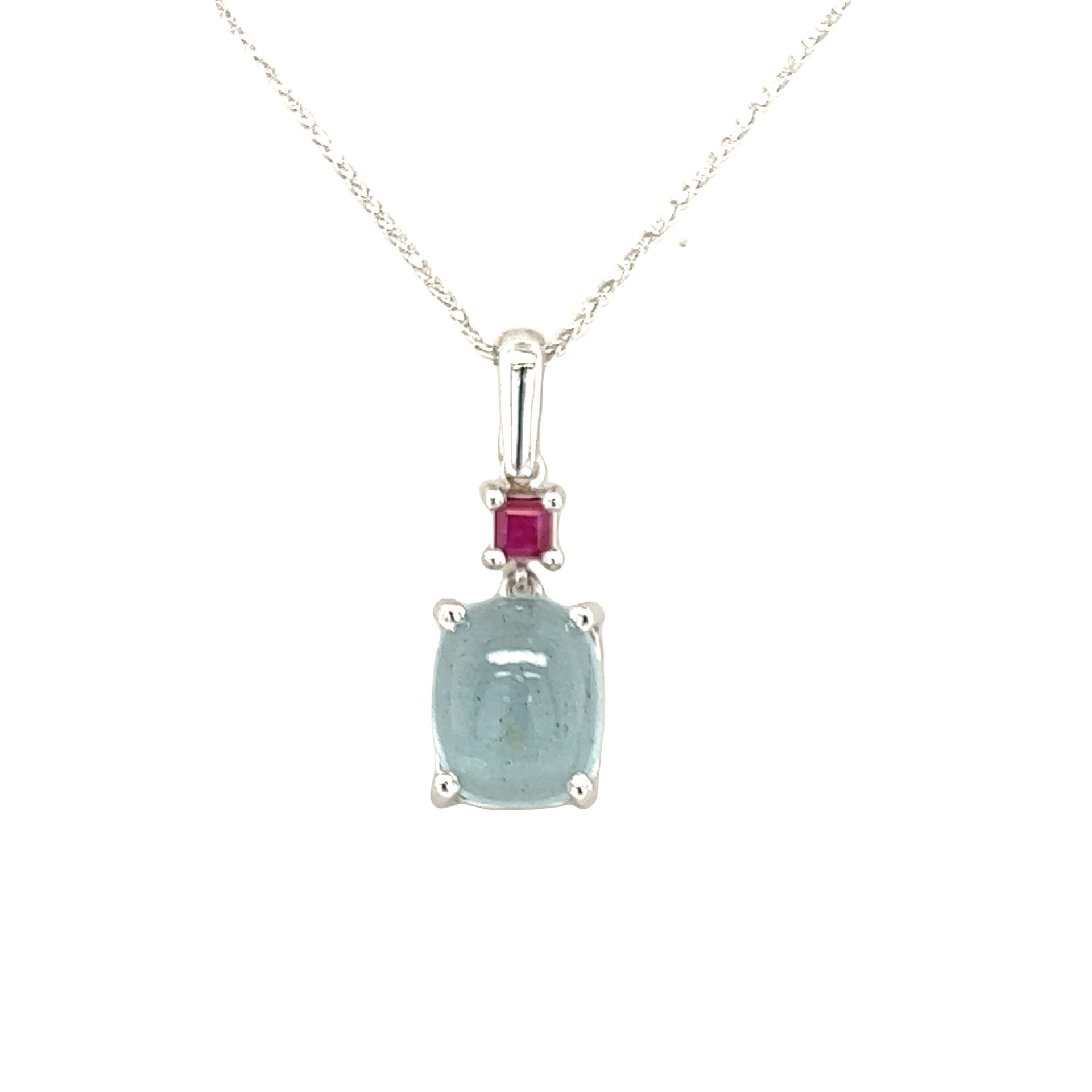 Chalcedony and Ruby Pendant