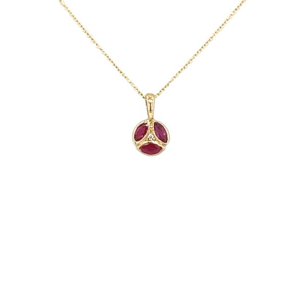 Gold Marquis Ruby Pendant
