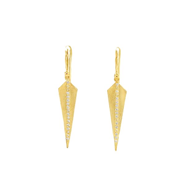 Yellow Gold Pointed Earrings