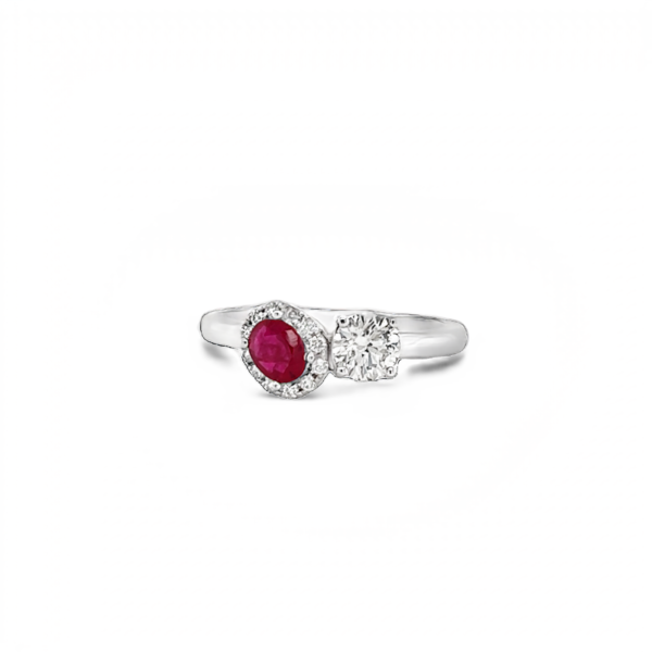 Ruby Two Stone Ring