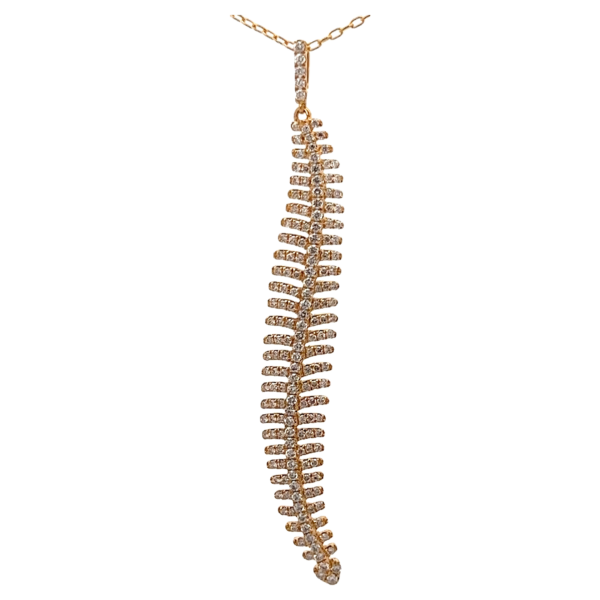 Yellow Gold Feather Pendant