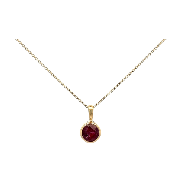 Yellow Gold Ruby Birthstone Pendant (230-01388)